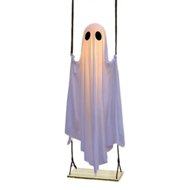 Halloween Garden Outdoor Ghost Decor Light Up Hanging Swing Ghost Scary Standing Ghosts Decor for Front Door Yard Home Party