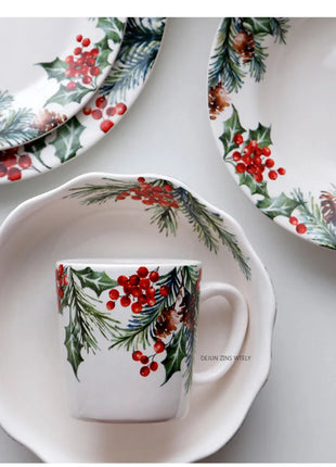 1PC Piatti in ceramica da cucina creativi Squisita stoviglie natalizie Piatti da bistecca per insalata di pasta Piatti in ceramica di alta qualità - riparo82