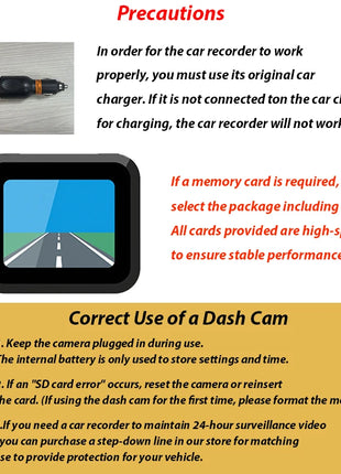 Dash Cam W/ IR Night Vision Loop Recording & 2" IPS Screen 1080P 3 Camera ， DVR recorder, video recorder, Vehicle DVR - Riparo82