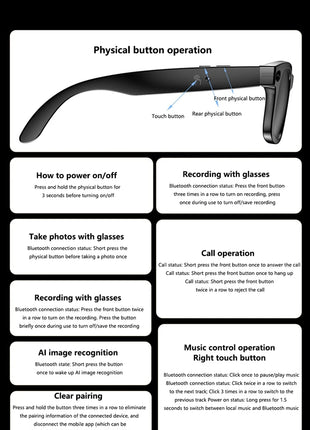 Xiaomi AI Smart Glasses with Camera Sunglasses Mini Camera Video Recorder Wireless Bluetooth Call Anti-blue Glasses for Man Wome - Riparo82