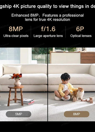 XIAOMI 360° Smart Camera 4，Dual-band Wi-Fi 6，8MP 4K HDR AI Tracking，Home Security Baby Monitor，Chinese Version With Adapter - Riparo82