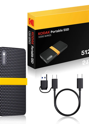 Disco rigido esterno KODAK Disco rigido SSD portatile da 1 TB Disco rigido mobile a stato solido esterno ad alta velocità da 512 GB per PC portatile