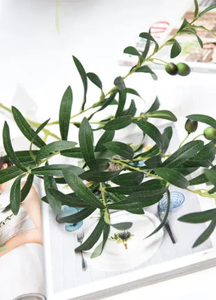 Ten-forked Artificial Olive Branch with Fruit Artificial Flower Artificial Plant Home Decoration Flower Wedding Decoration