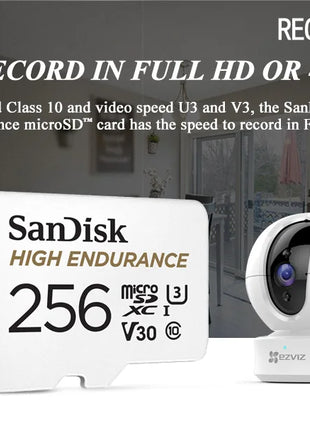 Scheda Micro SD originale SanDisk ad alta resistenza MicroSDHC 32GB V30 C10 MicroSDXC 64GB 128GB 256GB Scheda di memoria per Dash Camera