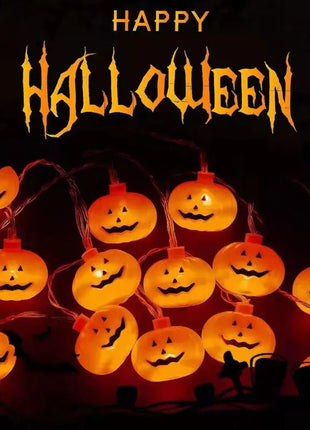 1.5M 10LED Halloween LED Light String Horror Eyeballs Pumpkin Spider Bat Skull Lamp Trick Or Treat Happy Halloween Party Decor - Riparo82