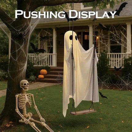 Halloween Garden Outdoor Ghost Decor Light Up Hanging Swing Ghost Scary Standing Ghosts Decor for Front Door Yard Home Party