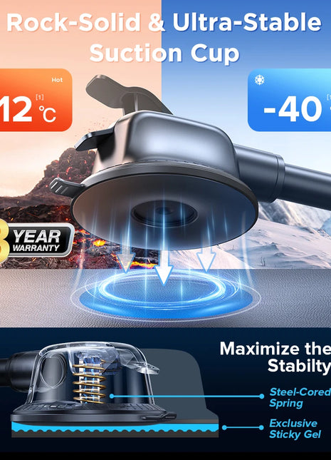 Dashboard Phone Holder for Car【360° Widest View】9in Flexible Long Arm, Universal Handsfree Auto Windshield Air Vent Phone Mount - Riparo82