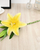 Real Looking 3D Printing Lily Branch  Artificial Flowers White Fake Flowers Flores for Wedding Home Garden Decoration