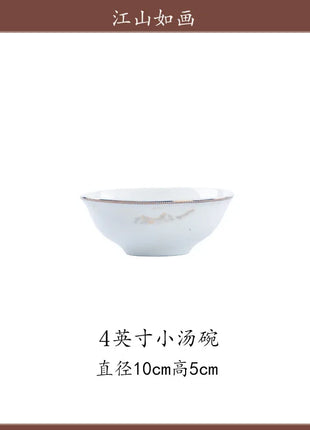 Fai da te 1 PC Jingdezhen piatti a ciotola di fascia alta, stoviglie combinate senza ceramica - riparo82