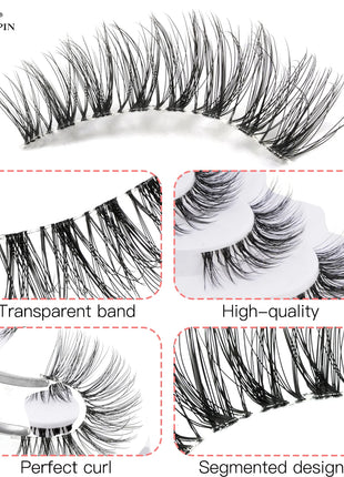10 Pairs Faux Mink Eyelashes Handmade Natural False Eyelashes Soft Cross Messy Eye 3D Curly Eyelashes Extension Makeup Tools - Riparo82