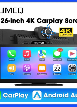 11.26 Inch 4K DVR Wireless CarPlay & Android Auto Dash Cam Bluetooth Audio GPS Navigation Dashboard Dual Lens Video Recorder - Riparo82