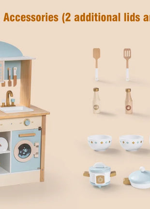 Robotime Robud Cucina in legno per bambini Cucina da gioco con caratteri di gioco Set da cucina per bambini Regalo per ragazze Ragazzi 3+ - riparo82