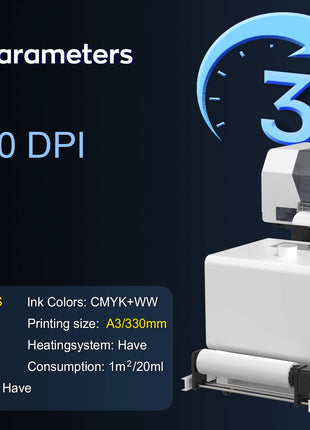 Stampante A3 DTF/Stampante A3 XP600 DTF/Stampante A4 L805 DTF Macchina da stampa per magliette per stampante a trasferimento diretto in legno metallico