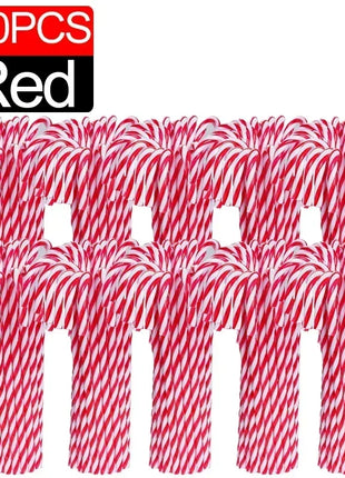 100/10 pezzi di bastoncini di zucchero di Natale ornamento di plastica albero di Natale appeso decorazione stampella intrecciata bastoncini di zucchero favore di partito al coperto - riparo82