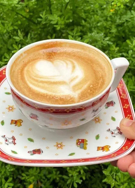 Set di piatti natalizi in ceramica ad alta temperatura, albero di Natale, piatto per cibo occidentale, bella tazza da caffè, ciotola, set natalizio di varietà ricca - riparo82