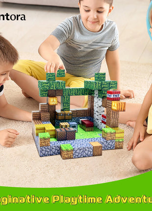 Blocchi magnetici Mine World Magnet Cube Brick Set Miglior regalo per ragazzi Ragazze Bambini 3+ Giocattolo stile pixel fai-da-te - riparo82