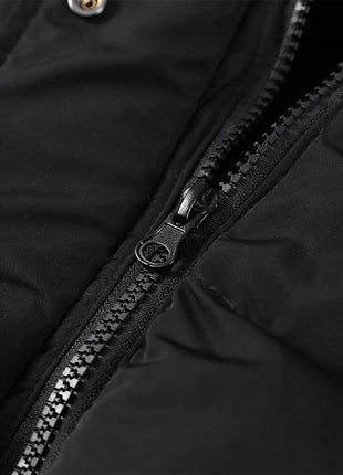 Cappotto lungo in cotone con cappuccio trapuntato imbottito da donna caldo Colletto alla coreana solido allentato Cappotti con cerniera con lacci 2025 Capispalla invernale da donna