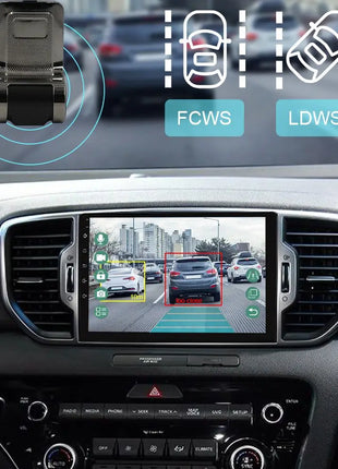 Dash Cam ADAS Car DVR HD 1080P USB Video Recorder For Android Navigation Front and Rear Dual Camera Loop Recording Night Vision - Riparo82