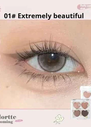 FLORTTE Love Series Eyeshadow 4-color Matte Powder Fine Shimmer  Multi-purpose Portable Palette Highlight Blusher Brightening