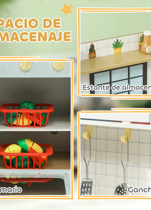 Aiyaplay Cucina per bambini con fornello sonoro Forno Rubinetto Lavello Microonde e Accessori da cucina Blu - riparo82