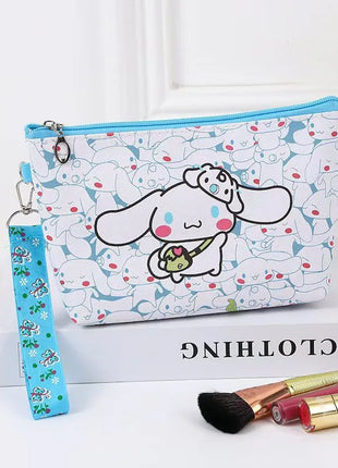 Kawaii Cartoon PU Kuromi HelloKitty Makeup Bag Cute MyMelody Cinnamoroll Large Capacity Handbag Lipstick Storage Bag Girls Gifts - Riparo82