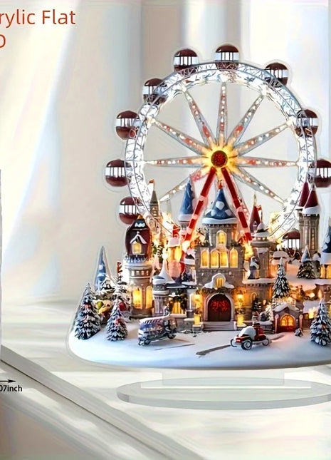 1 pz 2D acrilico colorato albero di Natale ciondolo ruota panoramica di Natale stanza ornamento da tavolo vento artigianale regalo di Natale decorazioni per ufficio