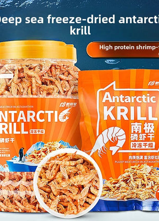 GEN CLIMB Freeze-Dried Antarctic Krill for Turtles & Fish - Premium Food for Arowana, Blood Parrot,Aquatic Turtles-High Protein - Riparo82