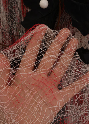 55*200cm Halloween Blood Gauze Window Doorways Wall Decoration Blood Creepy Cloth Haunted House Home Party Scary Scene Props - Riparo82