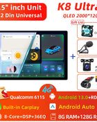 11.5 inch Car Radio GPS Androidauto Carplay For Tesla style For Nissan Hyundai KIA Toyota Honda Multimedia Player For 9/10 inch - Riparo82