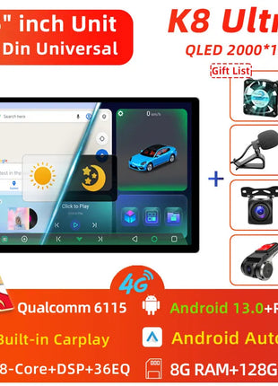 11.5 inch Car Radio GPS Androidauto Carplay For Tesla style For Nissan Hyundai KIA Toyota Honda Multimedia Player For 9/10 inch - Riparo82