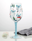 Bicchiere da vino con stampa natalizia Decorazioni natalizie Calice da vino rosso Disegno creativo a mano dipinto Home Party Festival Tazze Bar Set da vino - riparo82