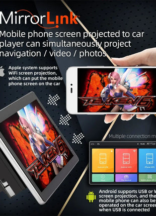 4G+64G Android 14 Car Stereo Video Multimidia Radio Player 10.1 Inch Universal Autoradio GPS Electric Rotatable Touch Screen - Riparo82