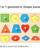 Giocattoli puzzle per bambini Montessori, lavagna per graffiare le mani con forme in legno e colori abbinati, giocattoli cognitivi geometrici per l'educazione precoce - riparo82