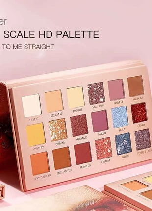 pudaier 18-Color Eyeshadow Palette - Matte, Pearlescent Shimmer & Metallic Finish - Long-Lasting Everyday & Evening Makeup