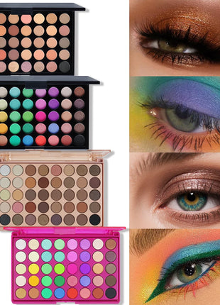 POPFEEL 40 Color Earth Tones &Rainbow Shades Eyeshadow Palette -Long-Lasting, Highly Pigmented, Smooth Matte and Shimmer Finish - Riparo82