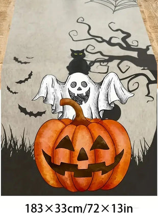 Halloween Tablecloth tablecover table decor Haunted House Pumpkin Spider Web Tablecloth 2025 Halloween Party Decoration Supplies - Riparo82