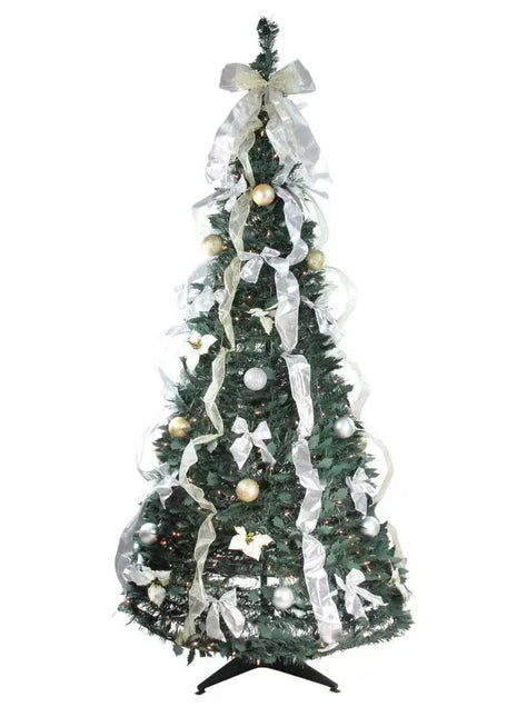 Vendita calda 120/150/180/210 cm Pieghevole Pre-Decorato Albero Di Natale Pop-Up Decorazione Festiva Decorazioni Per La Casa Albero Di Natale Portatile