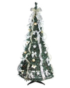 Vendita calda 120/150/180/210 cm Pieghevole Pre-Decorato Albero Di Natale Pop-Up Decorazione Festiva Decorazioni Per La Casa Albero Di Natale Portatile