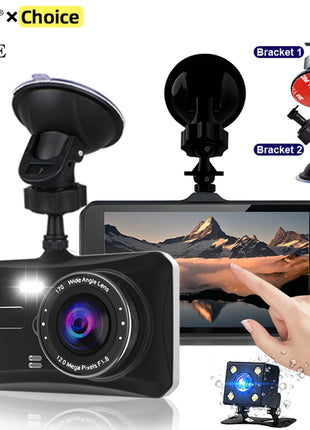 Dashcam 24H Touch Night Vision FULL HD 1080P Front And Rear Camera 4.0 Inch CAR DVR Mirror Digital Video Recorder Dvr Black Box - Riparo82