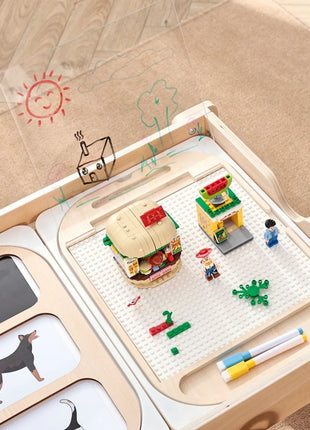 Tavolo sensoriale ottico in legno per bambini Montessori utilizzato per giochi da tavolo sensoriali Regalo di giocattoli per l'ortografia di numeri e lettere - riparo82