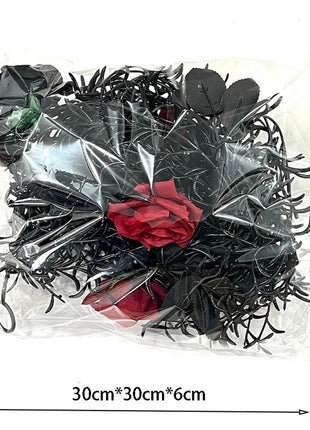 Halloween Dead Branch Garland Artificial Rose Black Decorative Flower Vine Door Hanging Festive Atmosphere Arrangement New - Riparo82
