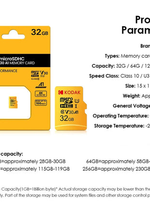 KODAK Micro SD Card Driving Recorder scheda di memoria da 64GB per telefono cellulare PC auricolare altoparlante HD Camera