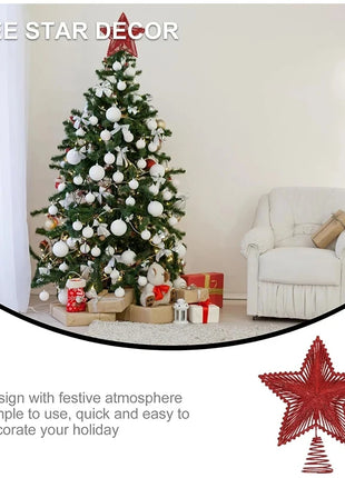 25 centimetri Albero Di Natale Top Glitter Oro Argento Stella Casa Ornamenti Per L'albero Di Natale Decorazione Di Natale Per La Casa 2024 Natal Capodanno 2025 - riparo82