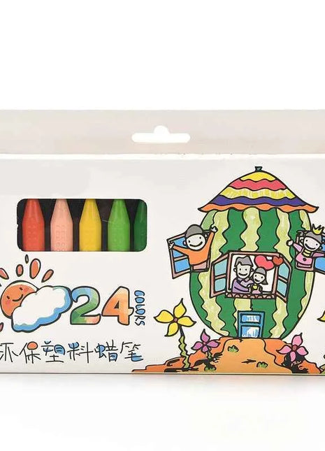 12-color and 24-color Triangular Crayons Children's Drawing and Doodling Colored Washed Crayons Crayon Stationery