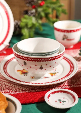 Posate natalizie Simpatico piatto Dim Sum in ceramica Piatto alimentare occidentale Regalo di Natale creativo - riparo82