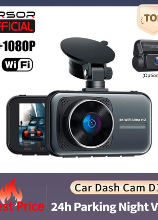 Dash Cam For Cars 4k Dual Camera Wifi Dashcam 24h Parking Monitor Front And Rear Dvr Night Vision Kamera Samochodowa Rejestrator - Riparo82