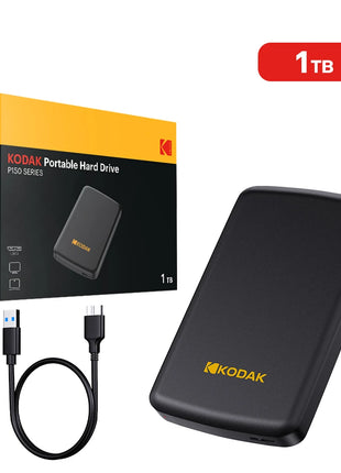 Kodak P150 Disco rigido esterno portatile da 2,5 pollici 1 TB/500 GB Leggi fino a 450 MB/s Archiviazione ad alta velocità per laptop desktop PS4 PS5