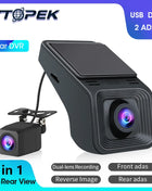 Double Recording Front And Rear Camera Full HD 170° Wide Angle Dash Cam for Android Multimedia ADAS Car DVR USB TF Card 32G 64G - Riparo82