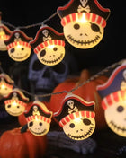 1PC Halloween 10 LED Battery Powered String Lights With Ghost Witch Cat Pumpkin Spider Web Skeleton Mummy Pirate Shape Indoor - Riparo82