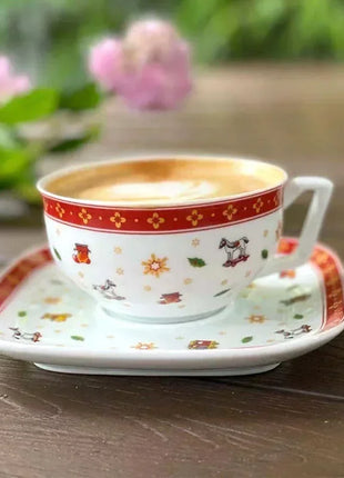 Set di piatti natalizi in ceramica ad alta temperatura, albero di Natale, piatto per cibo occidentale, bella tazza da caffè, ciotola, set natalizio di varietà ricca - riparo82